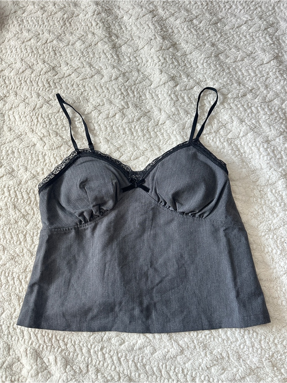 Women’s Lace-Trim Charcoal Camisole